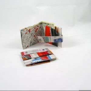 Woven Newspaper Single Fold Wallet